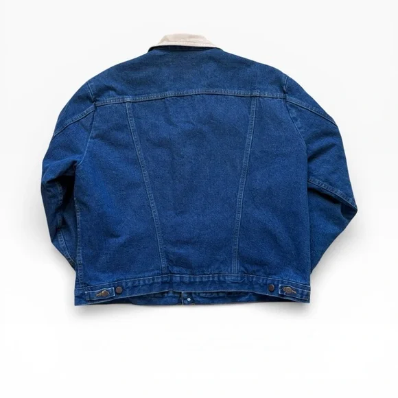 Wrangler Blanket Lined Corduroy Collar Denim Jacket Size 48 / XL - Picture 2 of 8